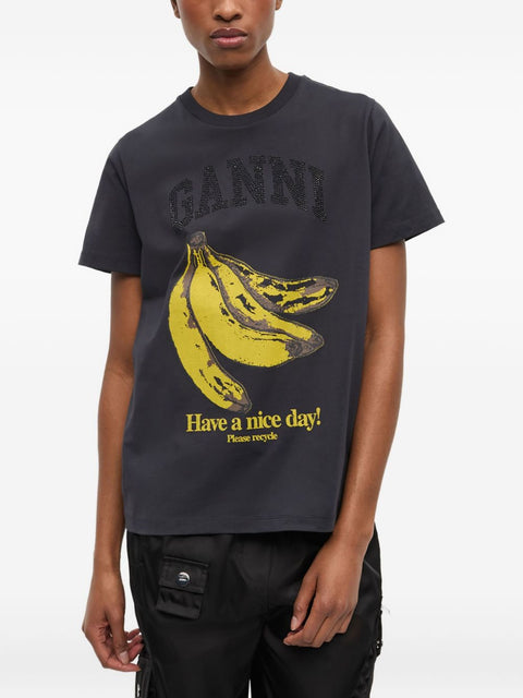Ganni GANNI T-shirts and Polos Grey