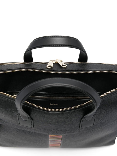 Paul Smith Paul Smith Signature stripe leather briefcase