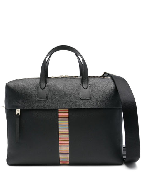 Paul Smith Paul Smith Signature stripe leather briefcase