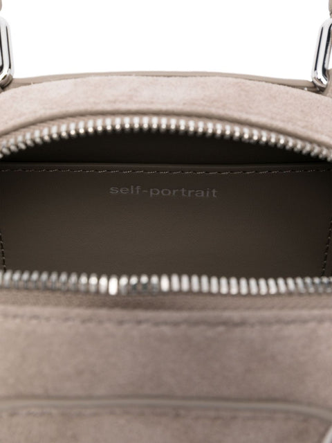 Self-Portrait Self-Portrait Suede mini shoulder bag