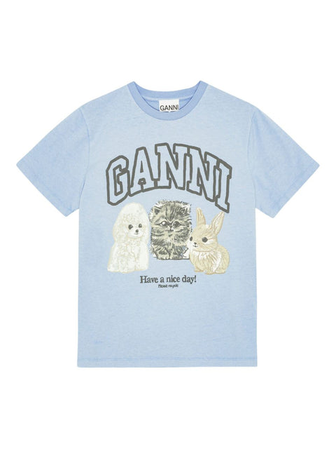 Ganni GANNI T-shirts and Polos Clear Blue
