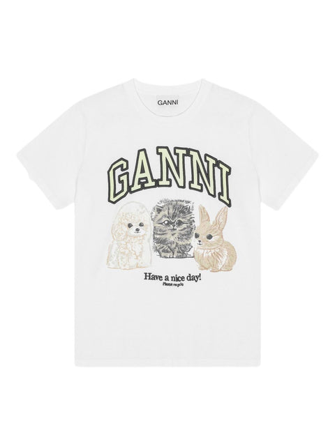 Ganni GANNI T-shirts and Polos White