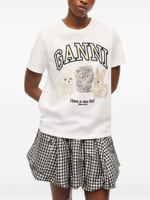 Ganni GANNI T-shirts and Polos White