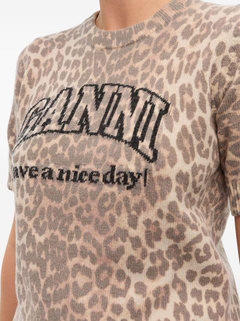 Ganni GANNI T-shirts and Polos Brown