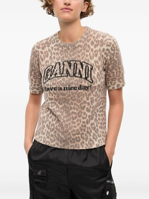 Ganni GANNI T-shirts and Polos Brown