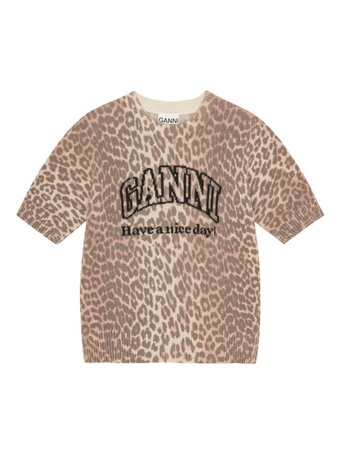 Ganni GANNI T-shirts and Polos Brown