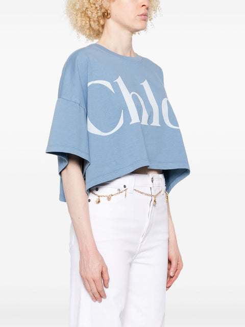 Chloè Chloè T-shirts and Polos Clear Blue