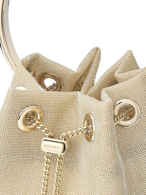 Jimmy Choo Jimmy Choo Bon Bon Metallic Mesh Bucket Bag