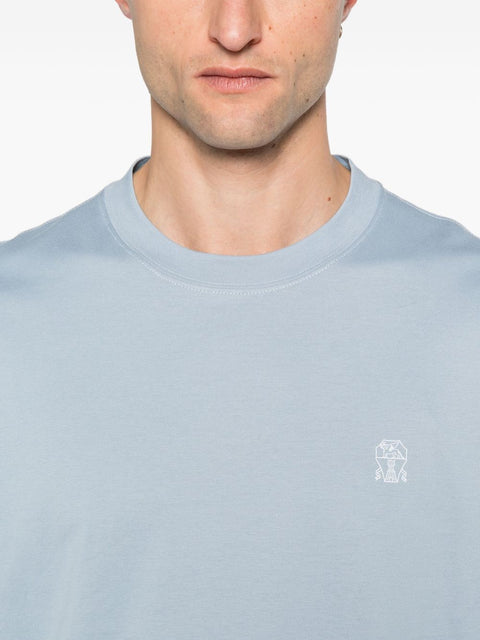 Brunello Cucinelli Brunello Cucinelli T-shirts and Polos Clear Blue