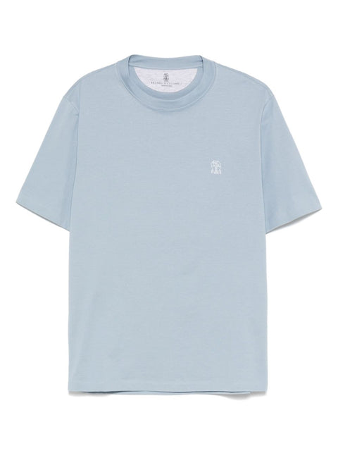 Brunello Cucinelli Brunello Cucinelli T-shirts and Polos Clear Blue