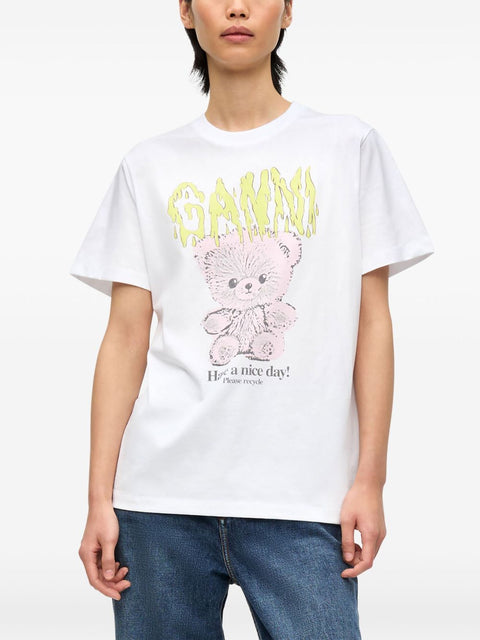 Ganni GANNI T-shirts and Polos White