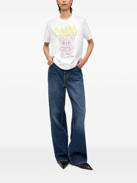 Ganni GANNI T-shirts and Polos White