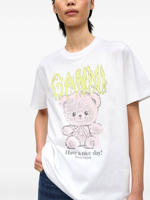 Ganni GANNI T-shirts and Polos White
