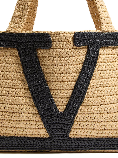 Valentino Garavani Valentino Garavani Viva Superstar Medium Raffia Shopping Bag
