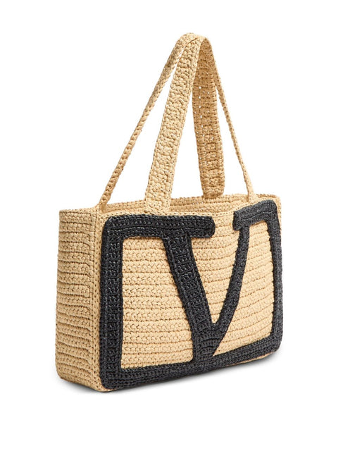 Valentino Garavani Valentino Garavani Viva Superstar Medium Raffia Shopping Bag