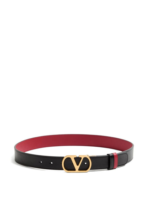 Valentino Garavani Valentino Garavani Vlogo Signature Reversible Belt In Shiny Calfskin 20mm