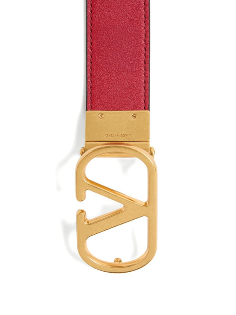 Valentino Garavani Valentino Garavani Vlogo Signature Reversible Belt In Shiny Calfskin 20mm