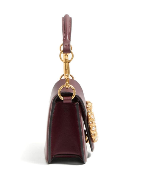 Valentino Garavani Valentino Garavani Locò Small Shoulder Bag In Calfskin With Jewel Logo