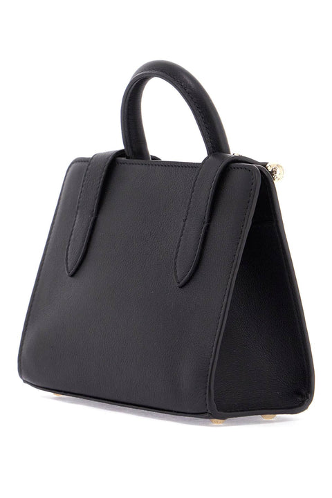 Strathberry Strathberry mini tote in black calfskin with removable shoulder strap