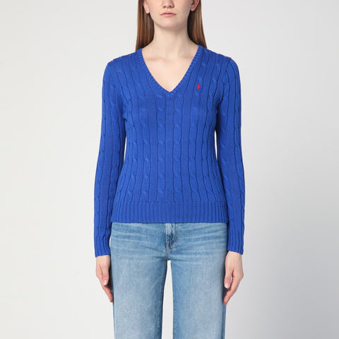 Polo Ralph Lauren Polo Ralph Lauren Electric blue cotton cable-knit jumper