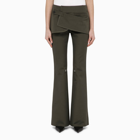 Courreges Courreges Courrèges Military green cotton mini skirt trousers