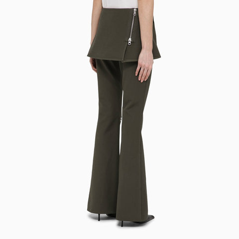 Courreges Courreges Courrèges Military green cotton mini skirt trousers