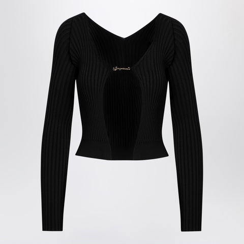 Jacquemus JACQUEMUS La Maille Pralu Longue black cardigan
