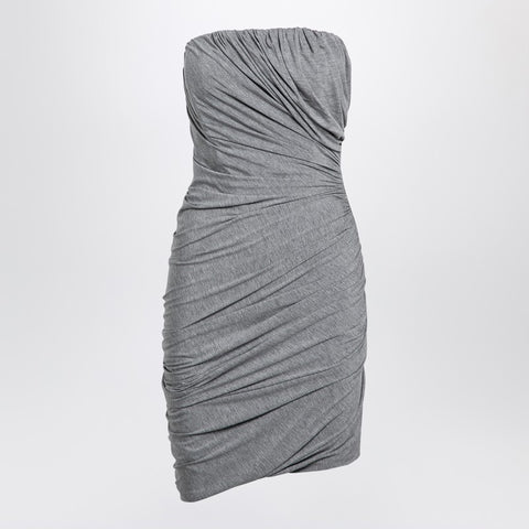 The Attico The Attico Grey draped viscose mini dress
