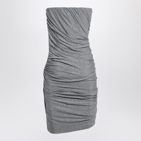 The Attico The Attico Grey draped viscose mini dress