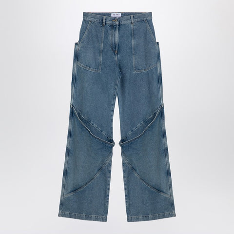 The Attico The Attico Sky Blue baggy jeans with large pockets