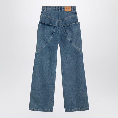 The Attico The Attico Sky Blue baggy jeans with large pockets