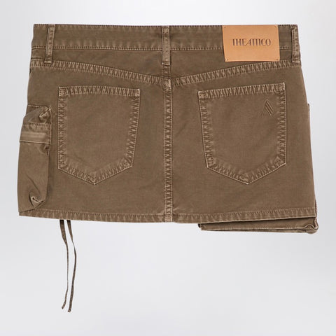 The Attico The Attico Fay khaki cargo miniskirt