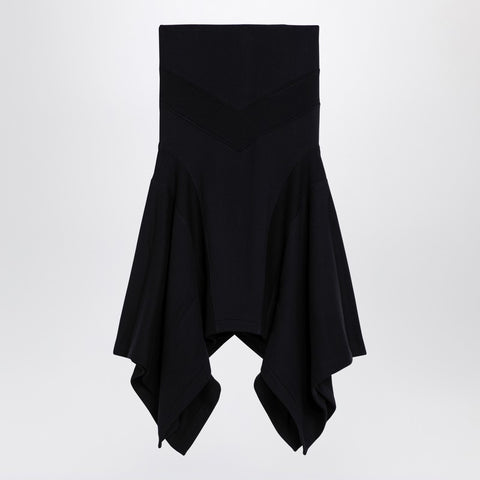 The Attico The Attico Black asymmetric cotton skirt