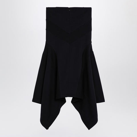 The Attico The Attico Black asymmetric cotton skirt