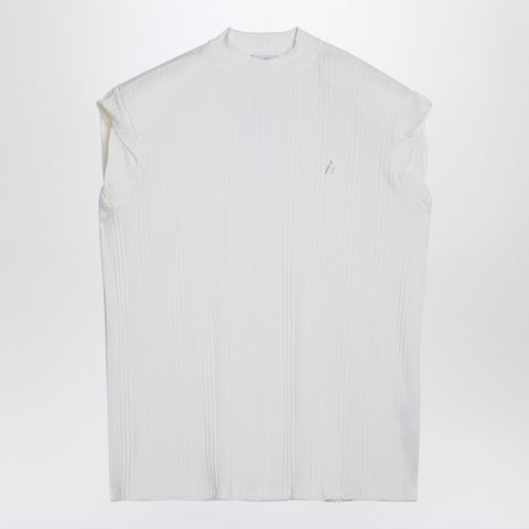 The Attico The Attico White sleeveless cotton tank top with logo