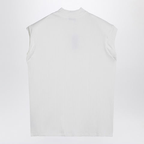 The Attico The Attico White sleeveless cotton tank top with logo