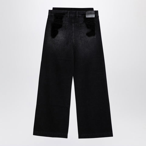 The Attico The Attico Wide black washed denim jeans