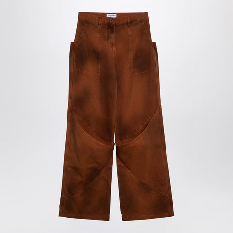 The Attico The Attico Brown shaded baggy jeans