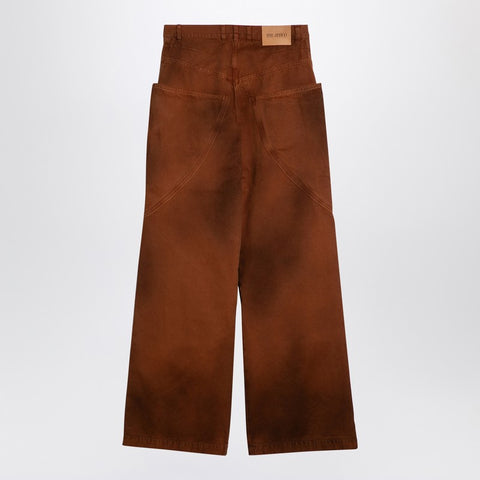 The Attico The Attico Brown shaded baggy jeans