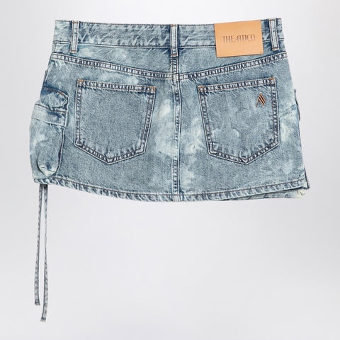The Attico The Attico Fay cargo mini skirt in washed denim