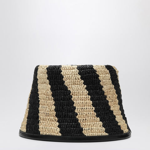 Jacquemus JACQUEMUS Le Bob Soli striped raffia bucket hat