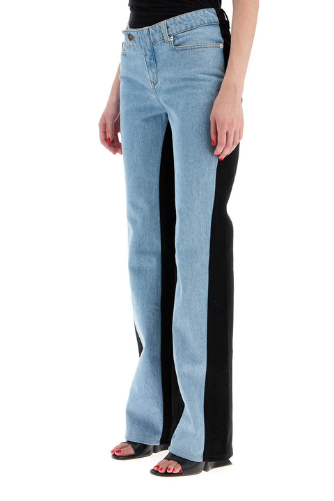 Mugler Mugler bicolor straight leg jeans with two