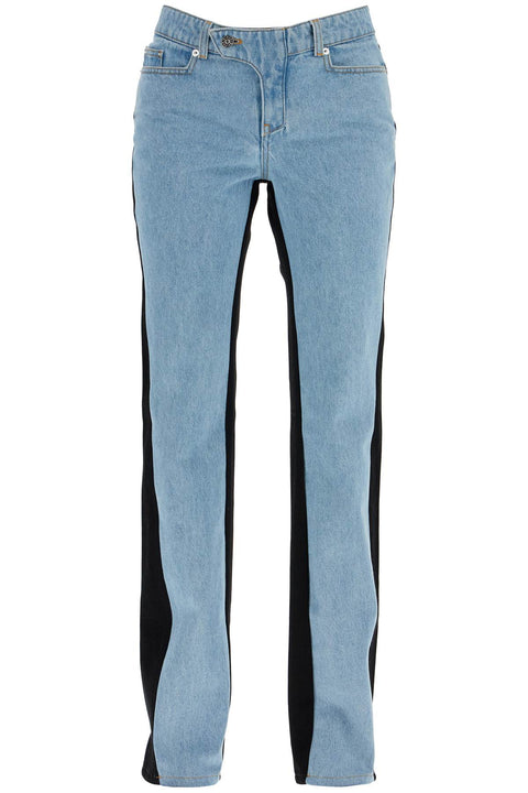 Mugler Mugler bicolor straight leg jeans with two
