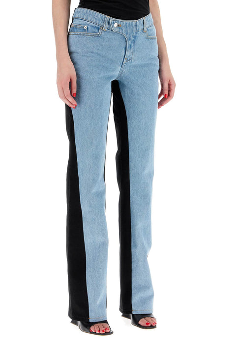 Mugler Mugler bicolor straight leg jeans with two