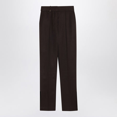 Jacquemus JACQUEMUS Brown trousers in silk blend