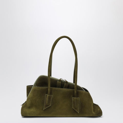 The Attico The Attico La Passeggiata Small bag in khaki green suede
