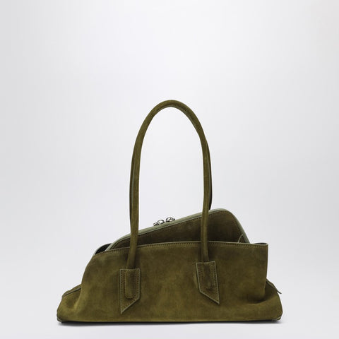 The Attico The Attico La Passeggiata Small bag in khaki green suede