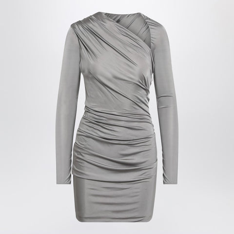 The Attico The Attico Draped grey mini dress