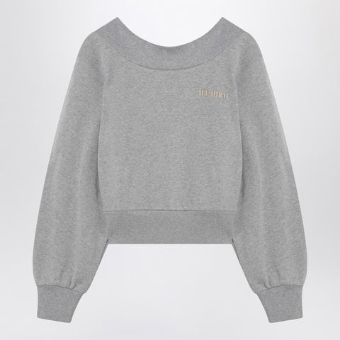 The Attico The Attico Gray mélange/beige sweatshirt with cut out