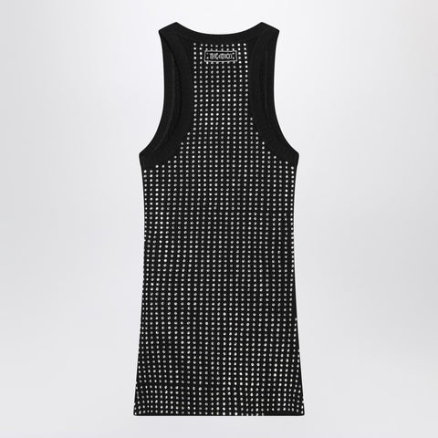 The Attico The Attico Black sleeveless cotton top with crystals